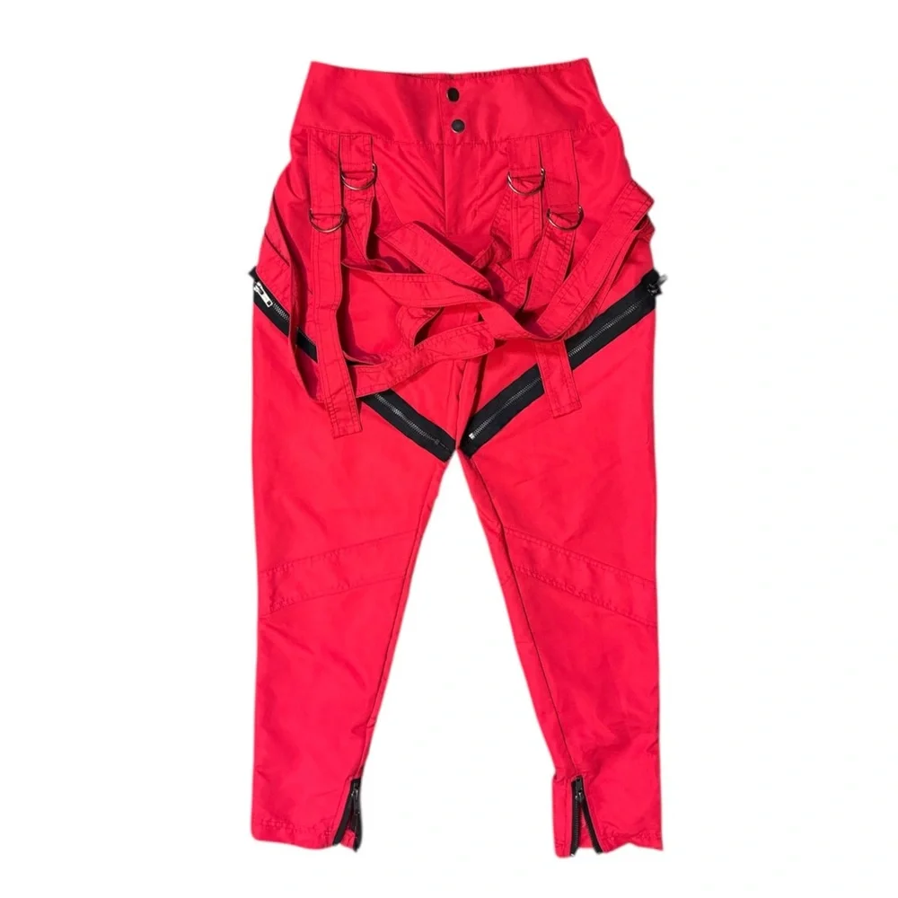 Balera Red Hip Hop Dance Pants MC Low Rise Wide Leg Performance Costume